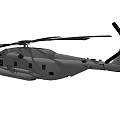 Military Twin Rotor Helicopter With Gray Body And Weapon System