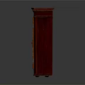 Red Entryway Side Cabinet With Double Doors And Colorful Decorative Patterns 3d model