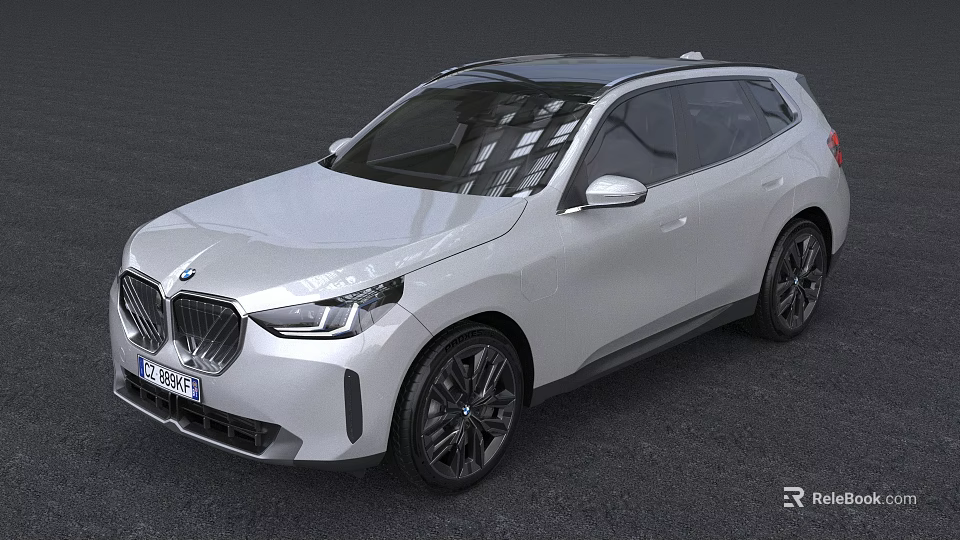 White BMW SUV With Modern Design Sleek Body Black Alloy Wheels And Panoramic Sunroof 3d model 