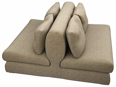 Modern Beige Modular Sofa Set With Comfortable Cushions And Stylish Design 3d model