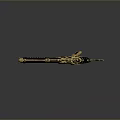 Futuristic Metallic Gun With Intricate Mechanical Design And Shiny Finish