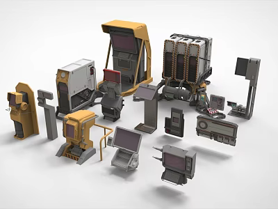 Various Industrial Mechanical Components With Different Shapes And Metal Materials 3d model