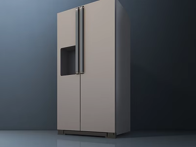 Modern Double Door Refrigerator With Sleek Stainless Steel Design And Storage Compartment 3d model