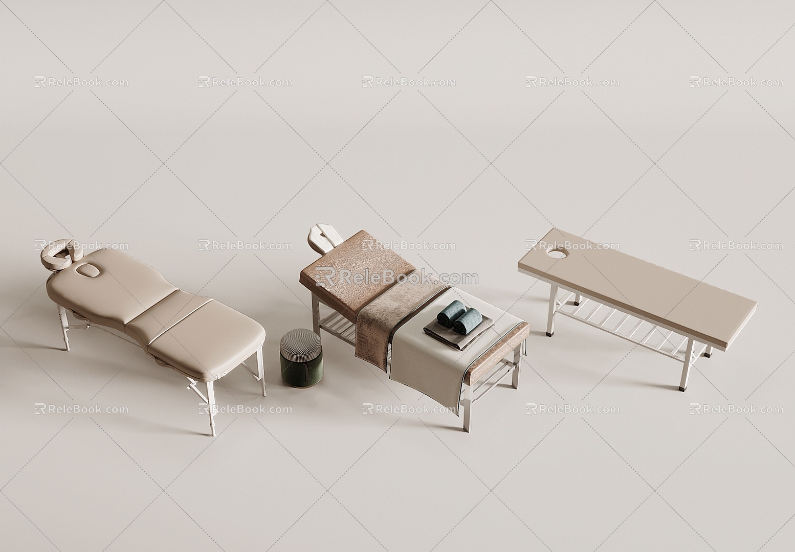 massage bed beauty bed shampoo bed 3d model