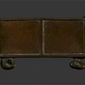 Copper Rectangular Kitchen Appliance Tray With Perforated Design And Wheels