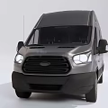 Gray Panel Van Exterior With Side View And Aerodynamic Body Design 3d model
