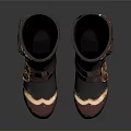 Stylish Tall Black Brown Boots With Multiple Pockets And Decorative Buckles