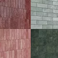 Various Colored Wall Tiles Displaying Red Light Green Pink and Dark Green