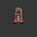 Red Forklift Industrial Design With Black Mast Enclosed Cab And Heavy Duty Wheels