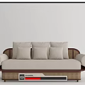 Quiet multi-person sofa rattan multi-person sofa double sofa three-person sofa 3d model