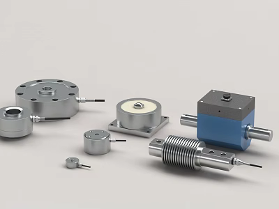 Industrial Metal Sensors And Precision Measurement Components In Various Shapes 3d model