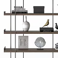 Decorative Ornaments and Items on Multi Tiered Shelf with Vases Sculptures Bowls Books Boxes