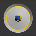 Futuristic Spear Like Weapon With Red Shaft Blue Cone White Stripes And Yellow Tip