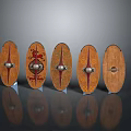 Medieval Shield Ancient Shield Defensive Weapon Ancient Shield Iron Shield Protective Shield Wooden Shield 3d model