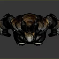 Sci Fi Game Movie Character With Armored Body Horned Head And Metallic Texture Design