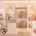 Cute Specialty Store Interior With Yellow Duck Toys Shelves Display Counters And Pink White Decor