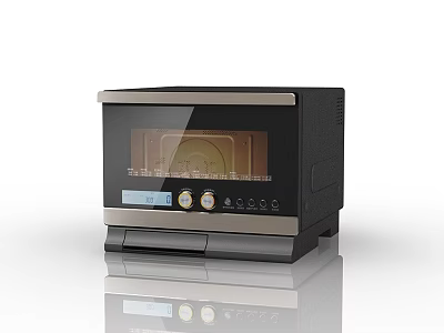 Modern Kitchen Appliance With Digital Control Panel And Glass Door Design 3d model