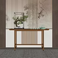 New Chinese-style End View Table Entrance Cabinet 3d model