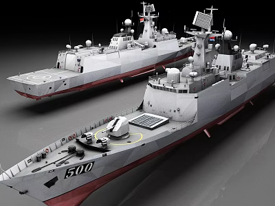 Modern Warships With Radar Antennas Flight Decks And Military Equipment 3d model