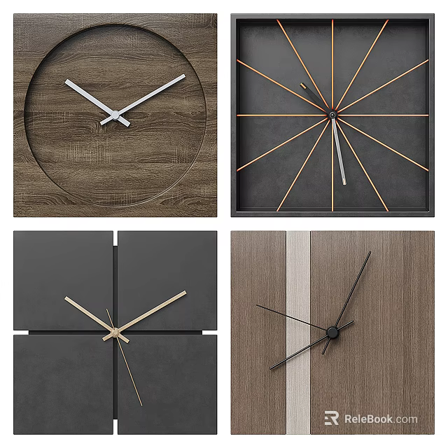 Modern Wall Clocks With Diverse Designs And Styles 3d model 