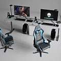 Gaming computer e-sports computer e-sports chair computer monitor 3d model