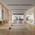 Modern Fitness Studio Interior With Yoga Mats Exercise Ball And Fitness Equipment