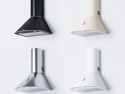Modern Kitchen Appliances Range Hoods in Black Beige Silver and White Colors 3d model