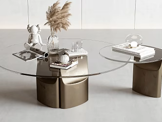 Modern Coffee Table Round Coffee Table Glass Coffee Table Mother Coffee Table Tea Table Accessories 3d model
