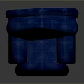 Blue Tufted Armchair Upholstered In Fabric With Comfortable Classic Design