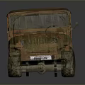 Old Rusty Vintage Off Road Vehicle With Brown Green Patina And Large Tires