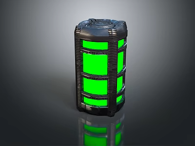 Stylish Modern Daily Use Electrical Appliance With Green Panels And Cylindrical Design 3d model