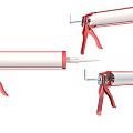 Industrial Equipment Heavy Duty Caulk Guns Featuring Red Handles Steel Barrels And Multiple Sizes