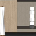 Modern Floor Lamps With Wavy Texture And Stacked Square Shades In Interior Setting