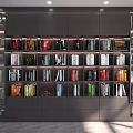 Modern Bookcase Interior Design With Neatly Arranged Books And Built In Lighting