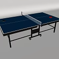 Portable Blue Ping Pong Table With Net Wheels Paddle And Ball For Sports