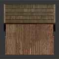 Rustic Wooden Barn With Sloped Roof Small Windows And Double Doors