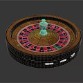 Classic Round Wooden Roulette Entertainment Table With Spinning Wheel And Ball