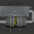 Industrial Mechanical Equipment Featuring Metal Structure Cylindrical Rollers Support Brackets And Warning Stripes