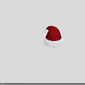 Red Santa Hat With White Fluffy Trim And Pom Pom On Top