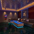 Luxurious Modern KTV Private Room With Comfortable Sofa Coffee Tables And Stylish Lighting Decor