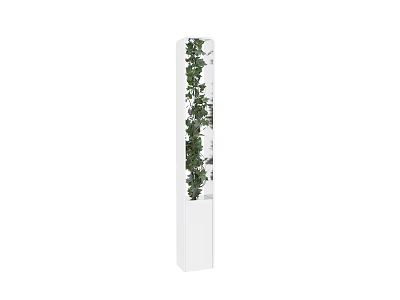 Outdoor Light With White Column Design And Green Vines Decoration For Garden Yard 3d model