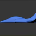 Blue Abstract Sculpture With Pointed Streamlined Structure On Dark Reflective Surface