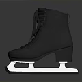Black High Top Ice Skates With Lace Up Closure And Durable Blade For Adults