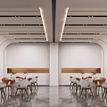 Modern Conference Room Interior With Curved Walls Meeting Table And Ergonomic Chairs