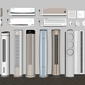 Various Styles of Wall Mounted Floor Standing and Tower Air Conditioners and Fans
