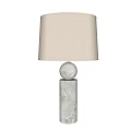 Table Lamp with Light Beige Lampshade and Spherical Globe on Marble Base