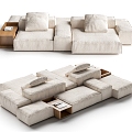 Living Divani Multiplayer Sofa Two-Way Sofa 3d model