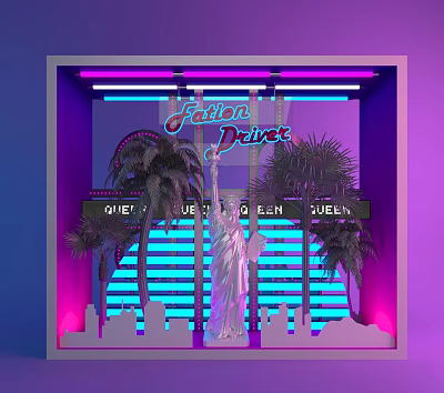 Modern Window Commercial Window Display Mall Window Meichen Window Liberty Cyberpunk 3d model