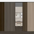 Sleek Wooden Sliding Doors With Dark And Light Wood Tones In Contemporary Interior Space