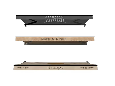 Commercial Awning Designs for Cafe Diner Coffee Shop and Bakery Branded Signage 3d model